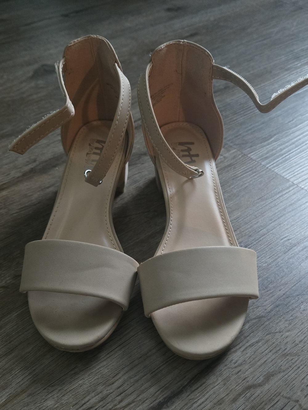 Girls Tan Block Heels